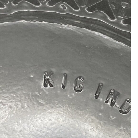 VTG KIG‎ Indonesia Diamond Pressed Glass Clear Round Ashtray Trinket Dish MCM - Picture 11 of 13